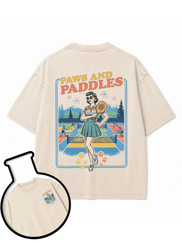 PAWS AND PADDLES Washed T-Shirt