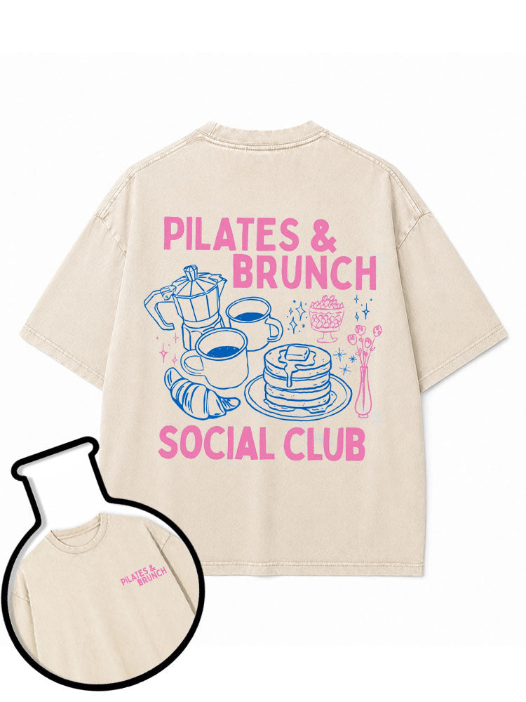 PILATES & BRUNCH SOCIAL CLUB Washed T-Shirt