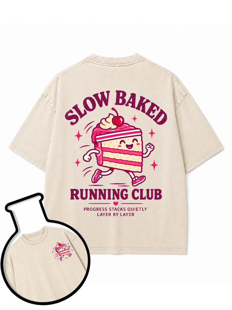 SLOW BAKED RUNNING CLUB Washed T-Shirt