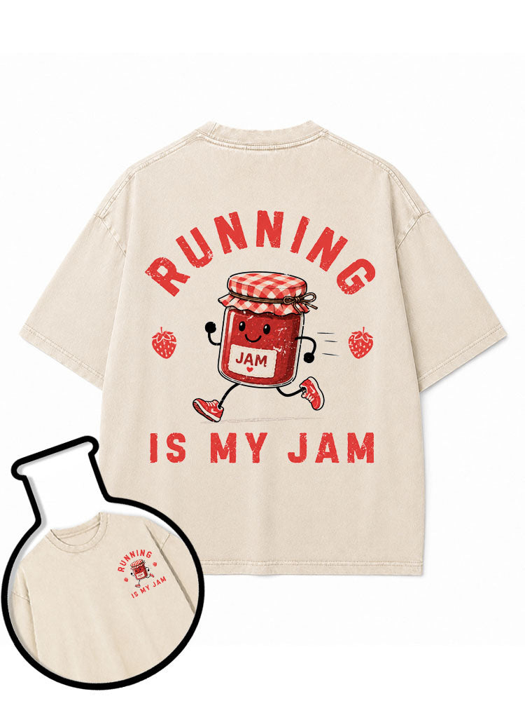 RUNNING IS MY JAM Washed T-Shirt