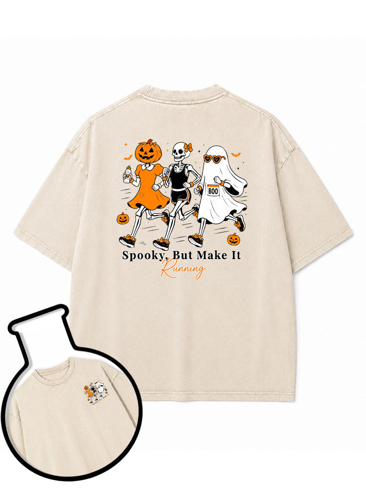 Spooky But Make It Running Washed T-Shirt