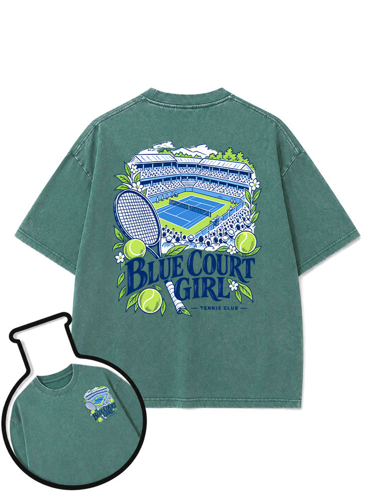 BLUE COURT GIRL TENNIS CLUB Washed T-Shirt