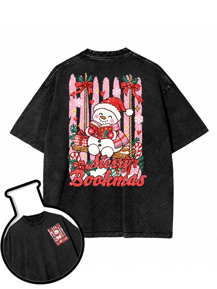 Merry Bookmas Washed T-Shirt