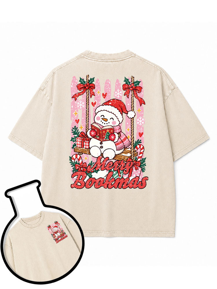 Merry Bookmas Washed T-Shirt