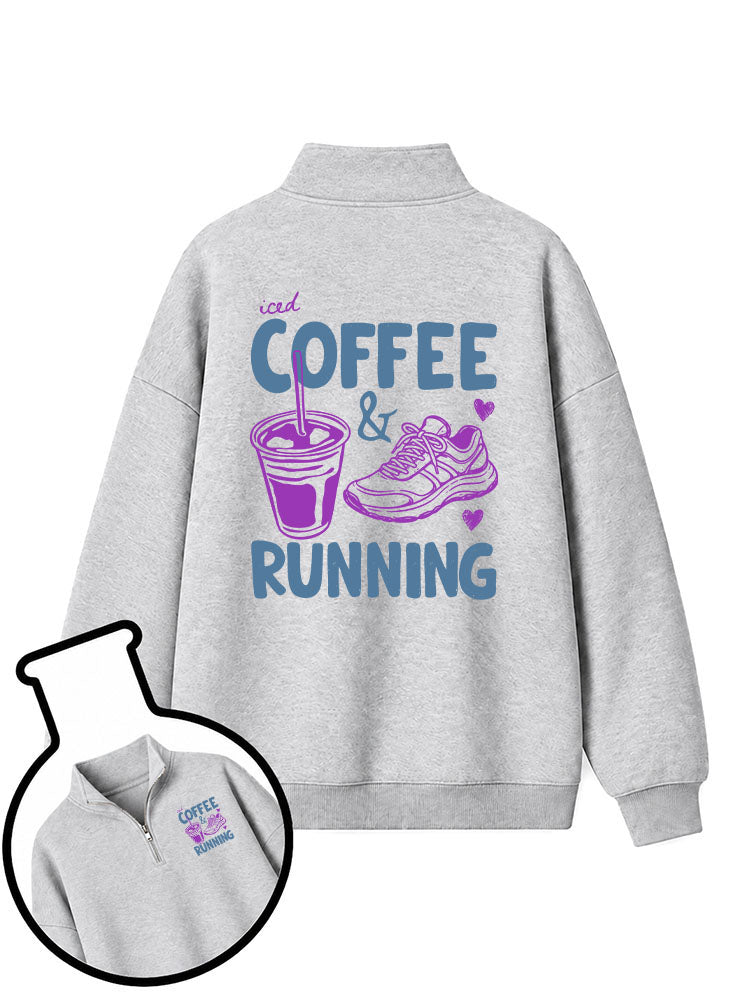 Coffee & Running Half-Zip Fleece Pullover