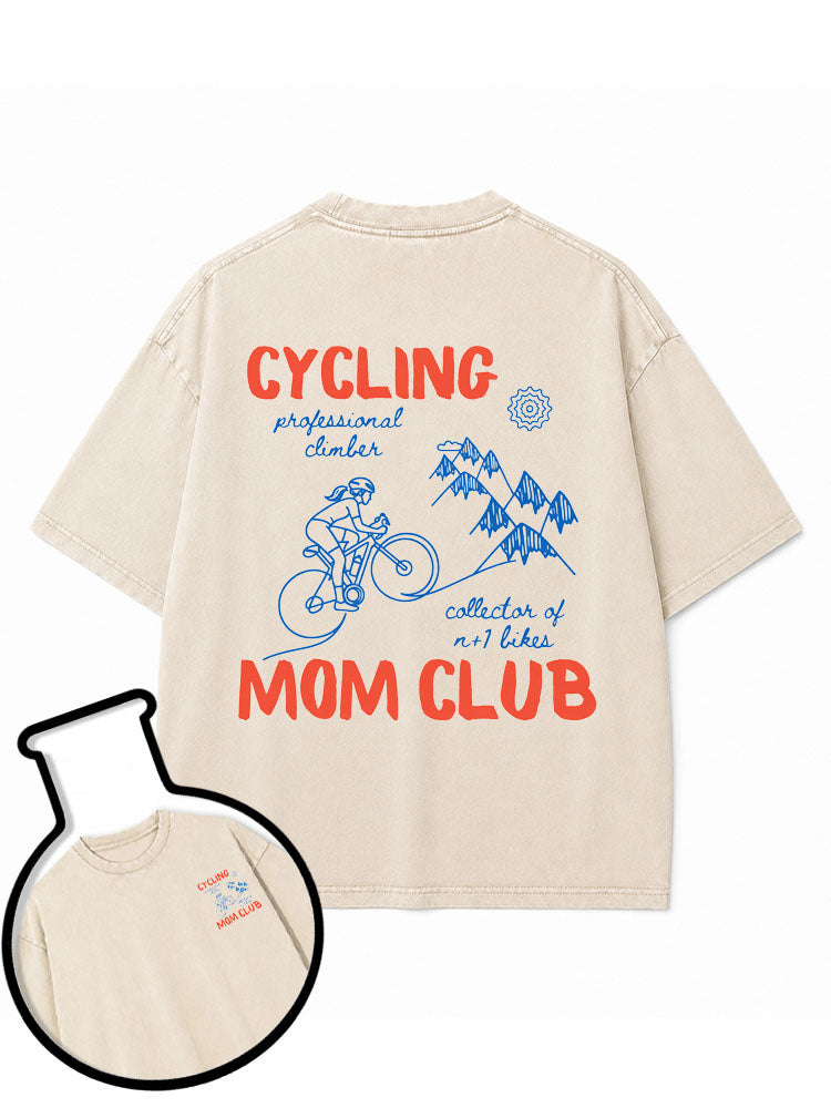 CYCLING MOM CLUB Washed T-Shirt