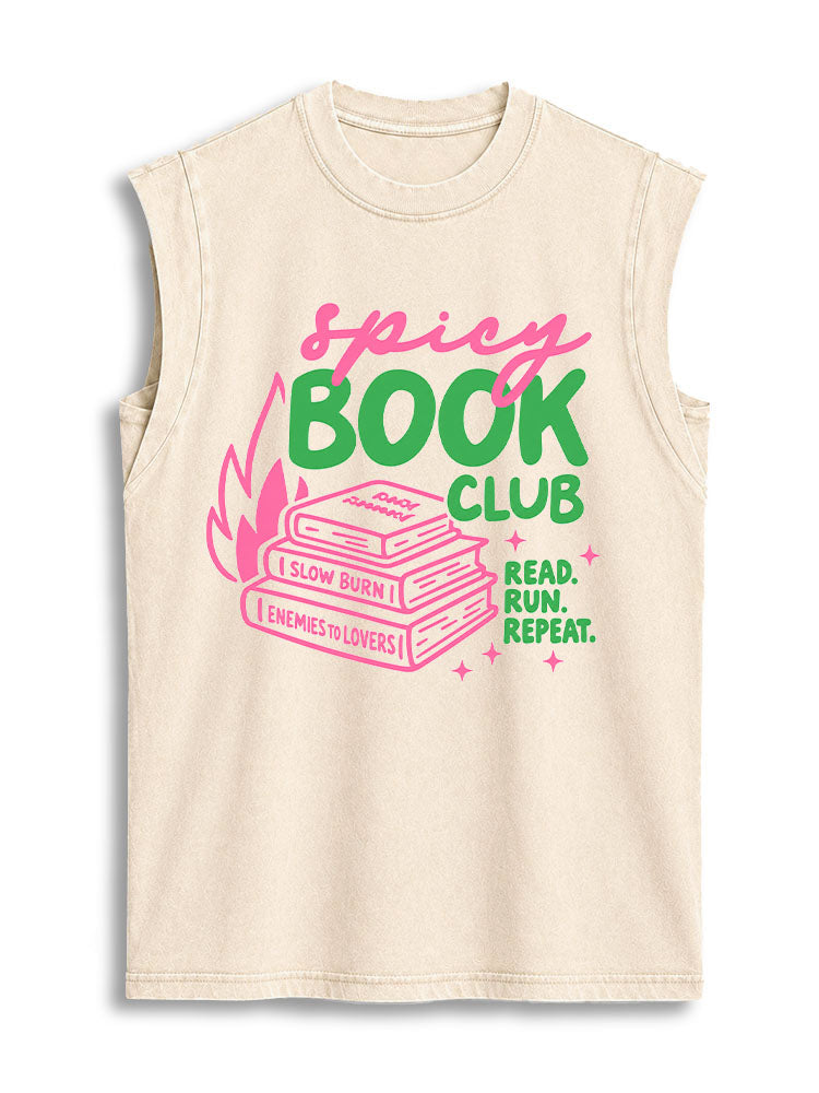 spicy BOOK CLUB Vintage Washed Cotton Tank Top