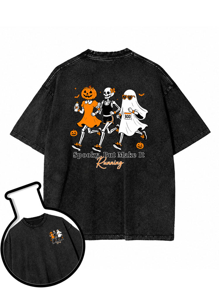 Spooky But Make It Running Washed T-Shirt