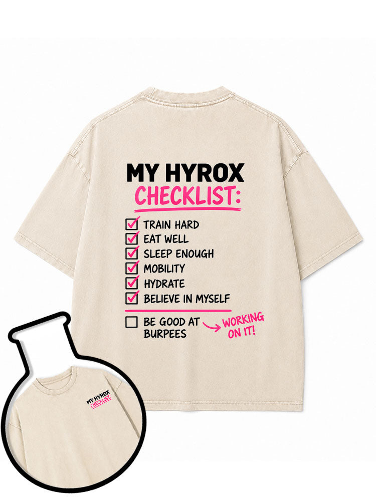 MY HYROX CHECKLIST Washed T-Shirt