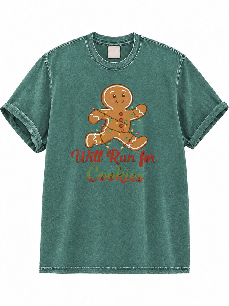 Will Run for Cookies Washed T-Shirt