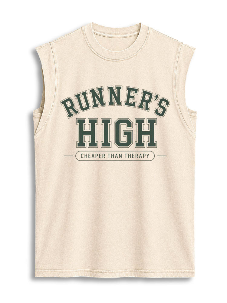 RUNNER'S HIGH Vintage Washed Cotton Tank Top