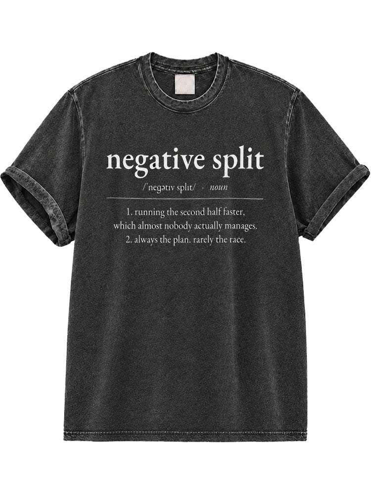 Negative Split Washed T-Shirt