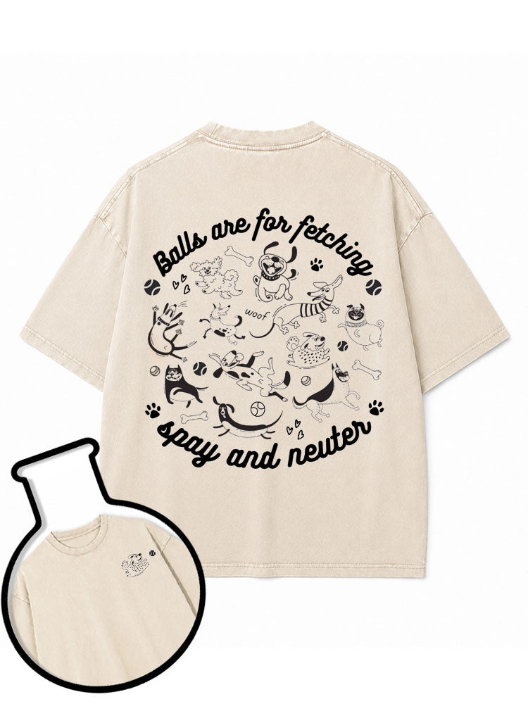 Balls are for fetching Washed T-Shirt