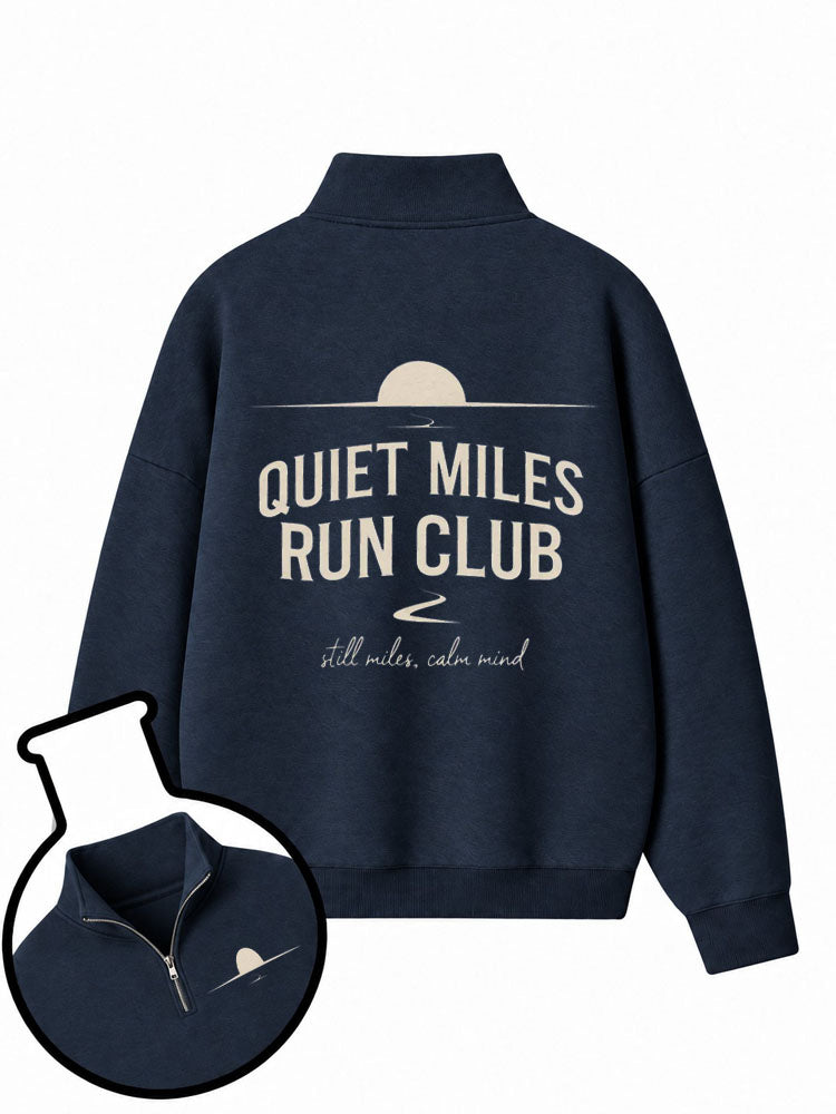 Quiet Miles Run Club Half-Zip Fleece Pullover