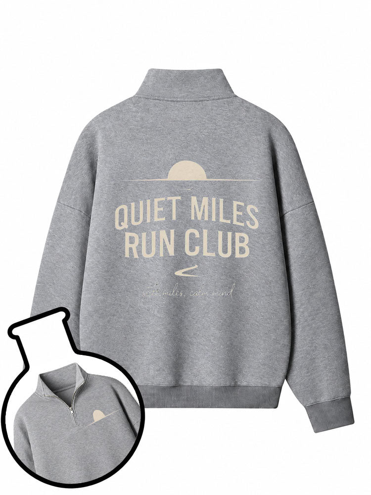 Quiet Miles Run Club Half-Zip Fleece Pullover