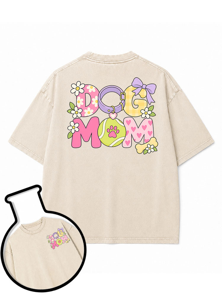tennis dog mom Washed T-Shirt