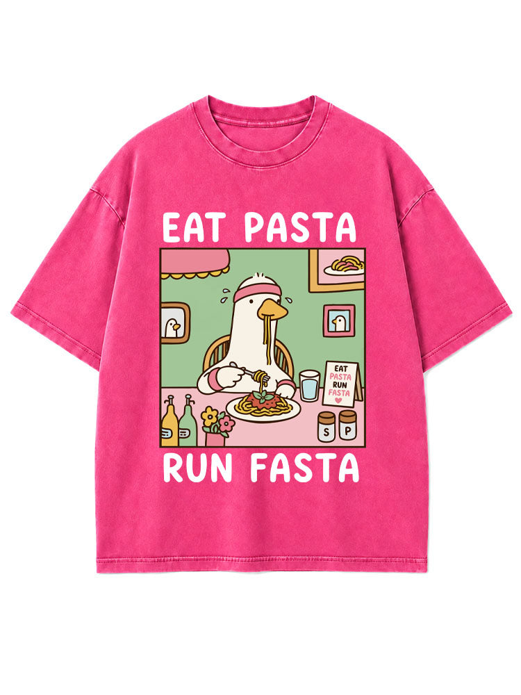 EAT PASTA RUN FASTA Washed T-Shirt
