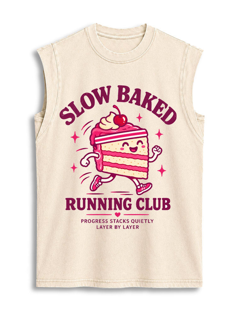 SLOW BAKED RUNNING CLUB Vintage Washed Cotton Tank Top